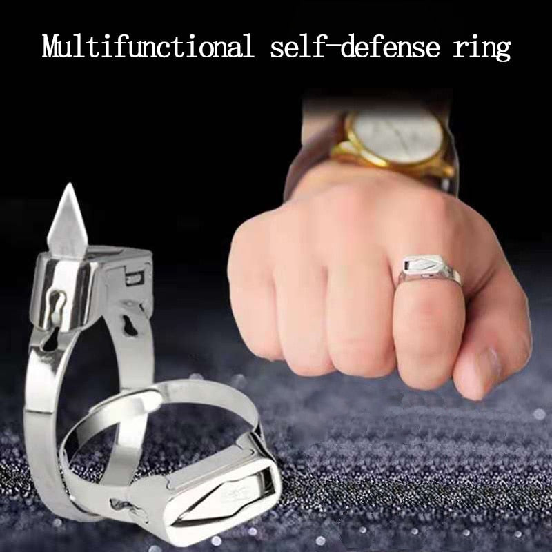 Self defense Knife Ring Luxury Titanium Molded In One Body High