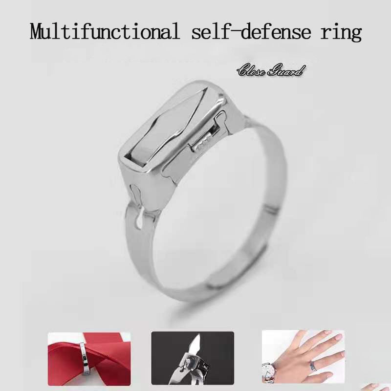 2021 New Adjustable Finger Ring Blade Self-defense Ring Outdoor Security  Defense Jewelry Tool Hand-stabbed Hidden Knife